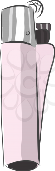 Baby pink female cigarette lighter vector illustration on white background 