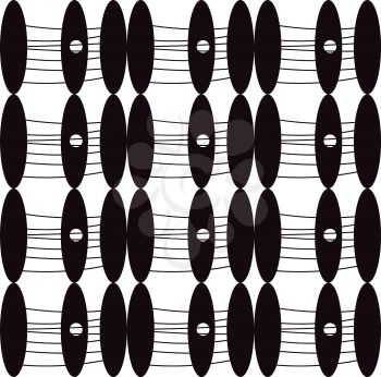 An image of black ovals having threads coming out of it vector color drawing or illustration