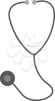 A grey stethoscope vector color drawing or illustration