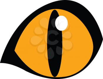 A yellow eye with huge pupil vector color drawing or illustration
