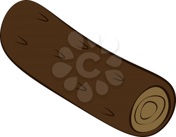 A cylindrical piece of wood vector color drawing or illustration
