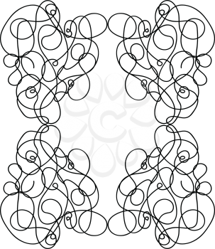 A random doodle of lines forming a rectangular frame vector color drawing or illustration