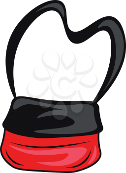 A black and red colored sports bag with a black sling vector color drawing or illustration