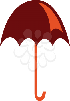 An image of a red umbrella which is open vector color drawing or illustration