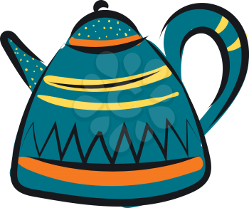 Light blue teapot vector illustration on white background