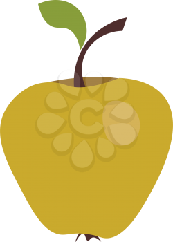 Simple green apple vector illustration on white background