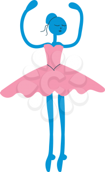 Simple cartoon ballerina vector illustration on white background