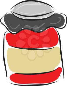 Simple red jar vector illustration on white background