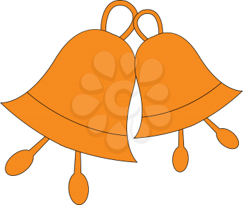Two orange bells vector illustration on white background