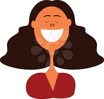 Smiling woman illustration vector on white background