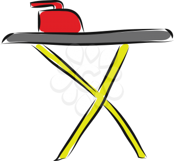 Iron on a tableillustration vector on white background