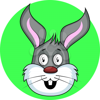 Cartoon grey rabbit vector illustartion on white background