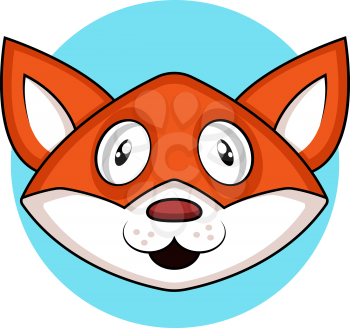 Simple cartoon fox vector illustration on white background