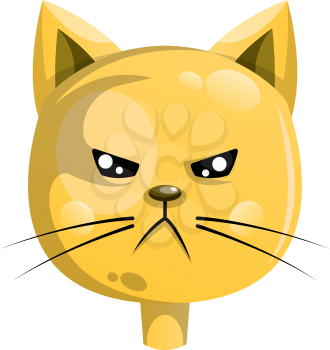 Angry yellow cat vector illustartion on white background
