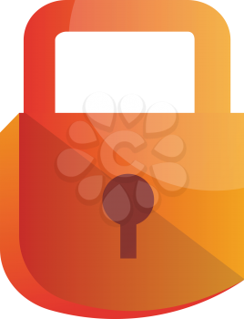 Orange lock simple vector illustration on a white background
