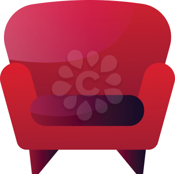 Red sofa simple vector illustration on a white background