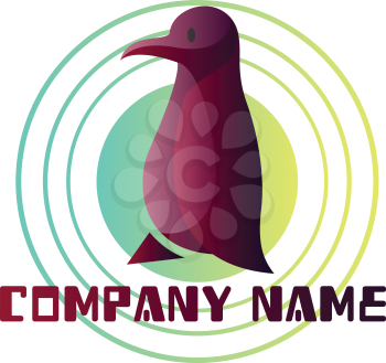 Deep purple bird vector logo design on white background