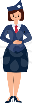 Air hostess simple character vector illustration on a white background