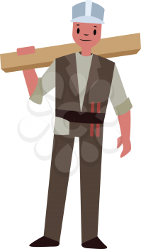 Carpenter character vector illustration on a white background