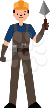 Construction worker charater simple vector illustration on a white background