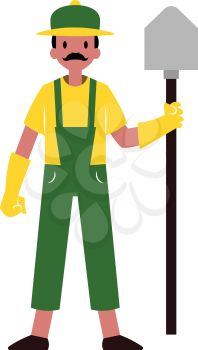 Farmer character simple vector illustration on a white background