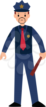 Police officer character vector illustration on a white background