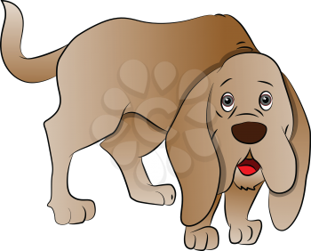 Vector illustration of cute boxer dog.