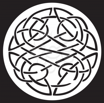 A celtic knot and pattern in a circle design, inside a black square. Great for artwork or tattoo