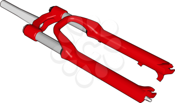 Grey and red bike rake vector illustration on white background