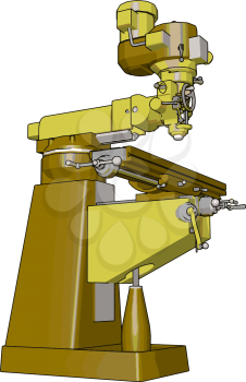 Yellow drill press vector illustration on white background