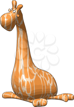 Stuffed toy giraffe vector illustration on white background