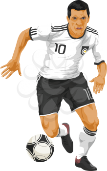 Vector illustration of soccer player kicking the ball.