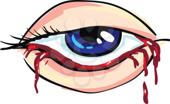Bloody eye of a woman Vector illustration