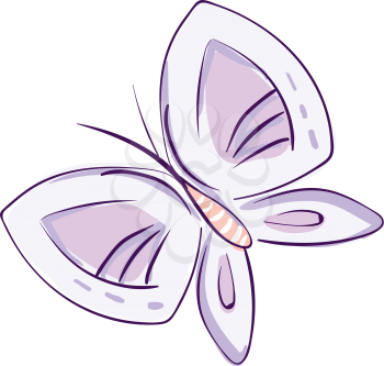 Simply drawn pink butterfly 