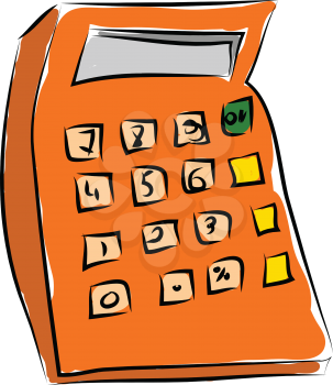 Orange calculator vector illustration 