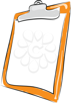 Yellow folder clipboard with paper illustration vector on white background