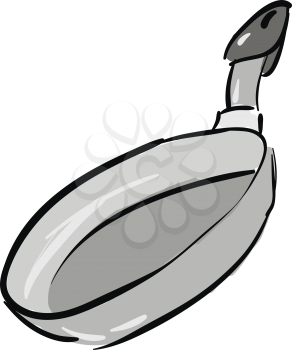 Gray frying pan vector illustration 
