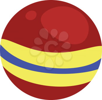 A red ball with yellow and blue round design vector or color illustration