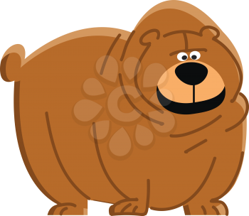 A cute brown bear vector or color illustration