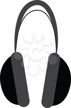 A black wireless headphone vector or color illustration