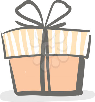 Trendy gift box vector or color illustration