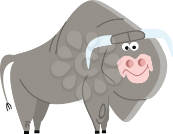 A happy big bull vector or color illustration