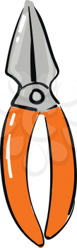 Orange pliers illustration vector on white background 