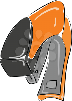 Orange stapler illustration vector on white background 