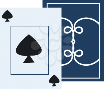 One play card of spades illustration vector on white background 