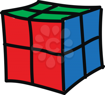 Rubik's cube 2x2 illustration vector on white background 