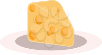 A piece of cheese vector or color illustration