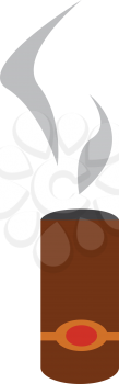 A burning cigar stick vector or color illustration