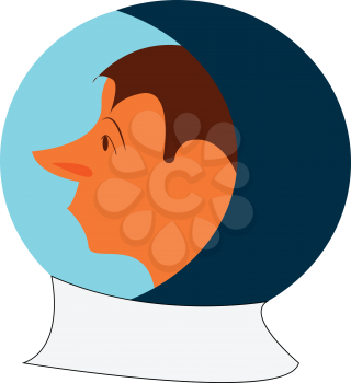 A cosmonaut in his headgear vector or color illustration