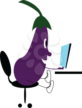 Tech shay eggplant vector or color illustration